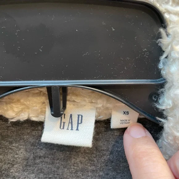 ❤️  GAP CREAM WOOL SHERPA VEST SIZE XS - Picture 5 of 5